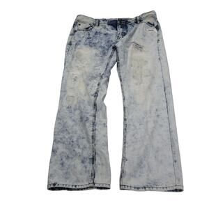Blue Cult Jeans Pants Mens 42 Blue Denim Casual Distressed Preppy Acid Wash
